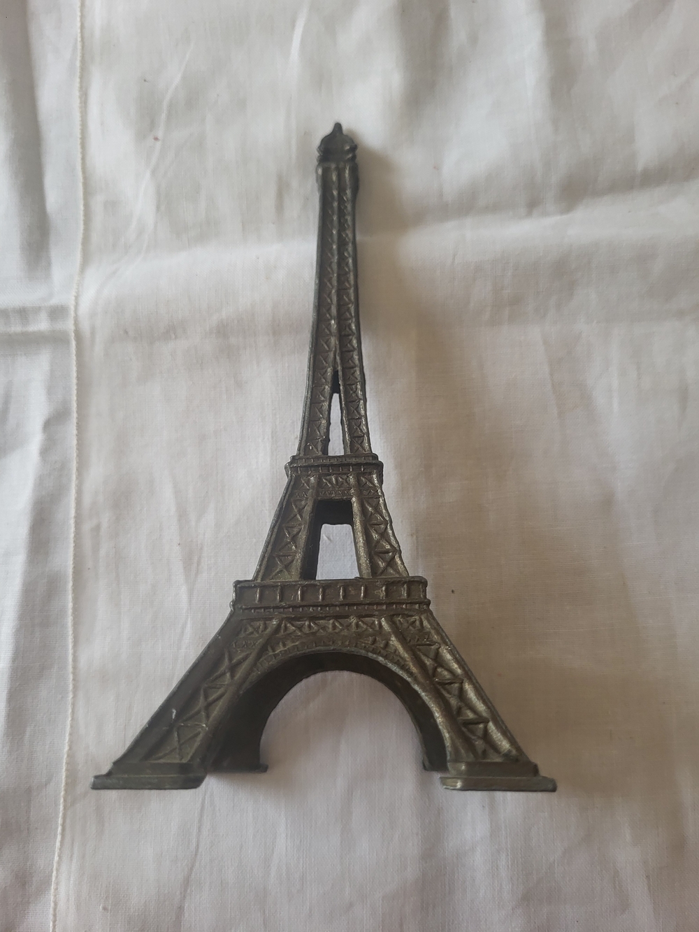 Metal Eiffel Tower Paris Statue 7" Paris France Souvenir Travel Vintage